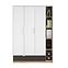 Schrank Torino 01 Weiß/Eiche Castello/Graphit,3