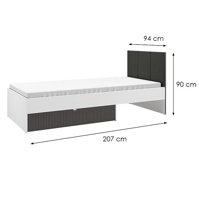 Bett Torino 90+Rahmen Flx 11 Weiß/grafit
