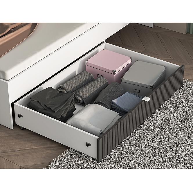 Bett Torino 90+Rahmen Flx 11 Weiß/grafit