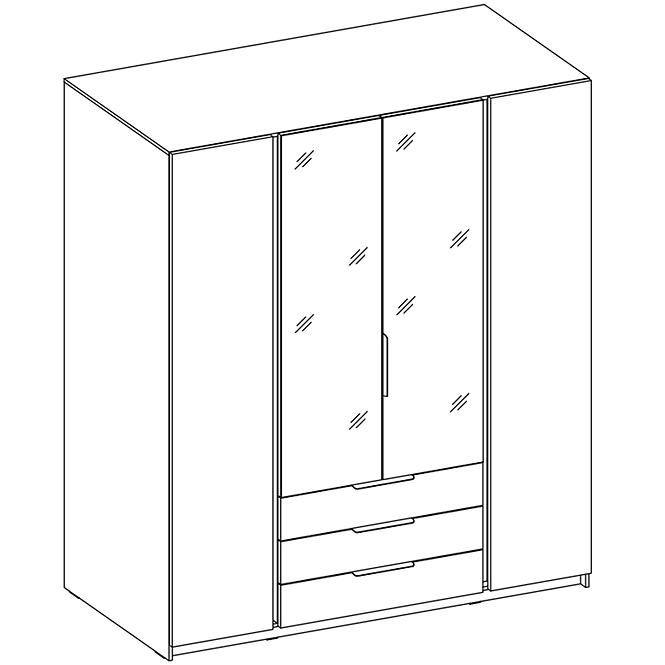 Schrank Kaja EV/BL 2F 2 Spiegel 3S