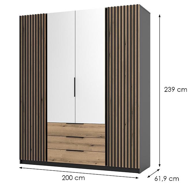 Schrank Kaja BL/EV-BL 2LAM 2 Spiegel 3S