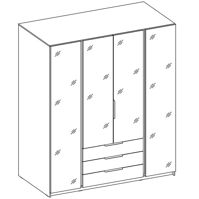 Schrank Kaja EV/BL 4 Spiegel 3S