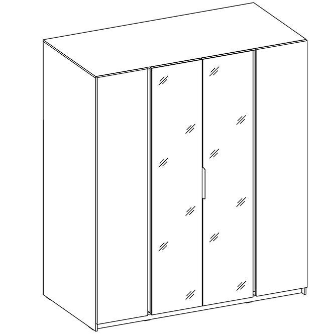 Schrank Kaja EV/BL 2F 2 Spiegel