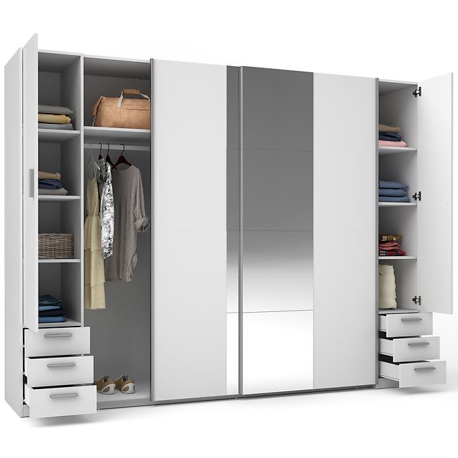 Schrank Store 2D+2D III21-B Weiß/Spiegel 