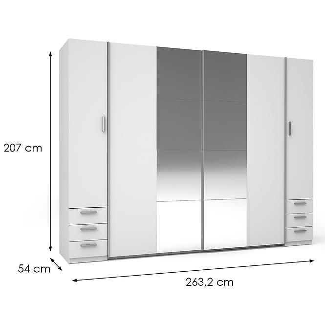 Schrank Store 2D+2D III21-B Weiß/Spiegel,2