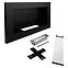 Biokamin Slim 650x400 Schwarz Matt mit Glas,10