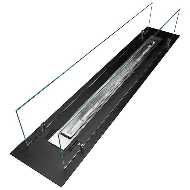 Biokaminbrenner 1000 Schwarz Matt mit Glas