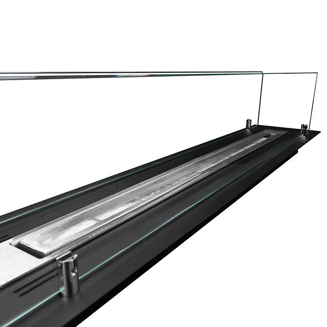 Biokaminbrenner 1000 Schwarz Matt mit Glas