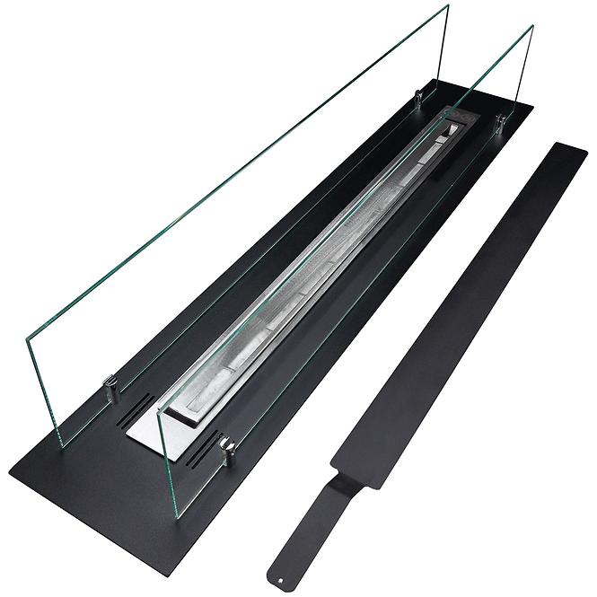 Biokaminbrenner 1000 Schwarz Matt mit Glas