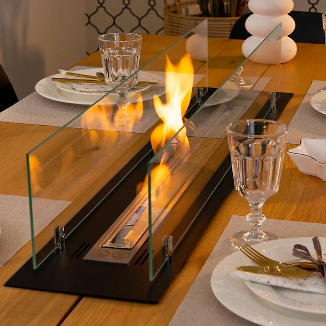 Biokaminbrenner 1000 Schwarz Matt mit Glas