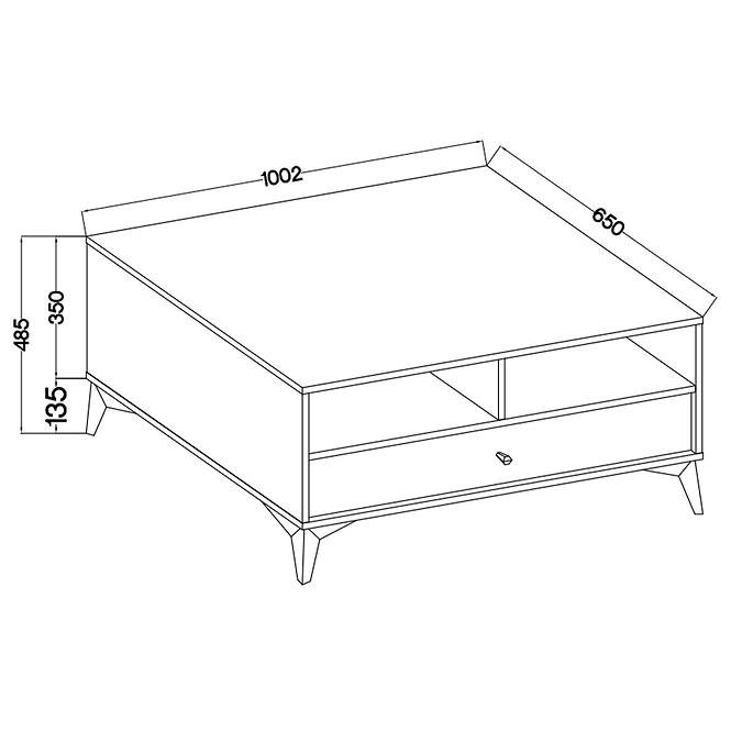 Couchtisch Tokyo 1 1S Schwarzer Graphit 201,6
