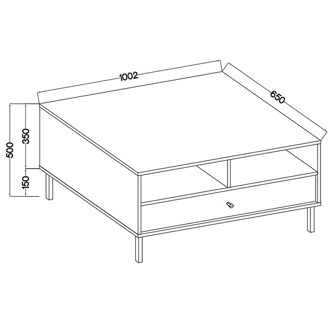 Couchtisch Tokyo 2 1S Schwarzer Graphit 201