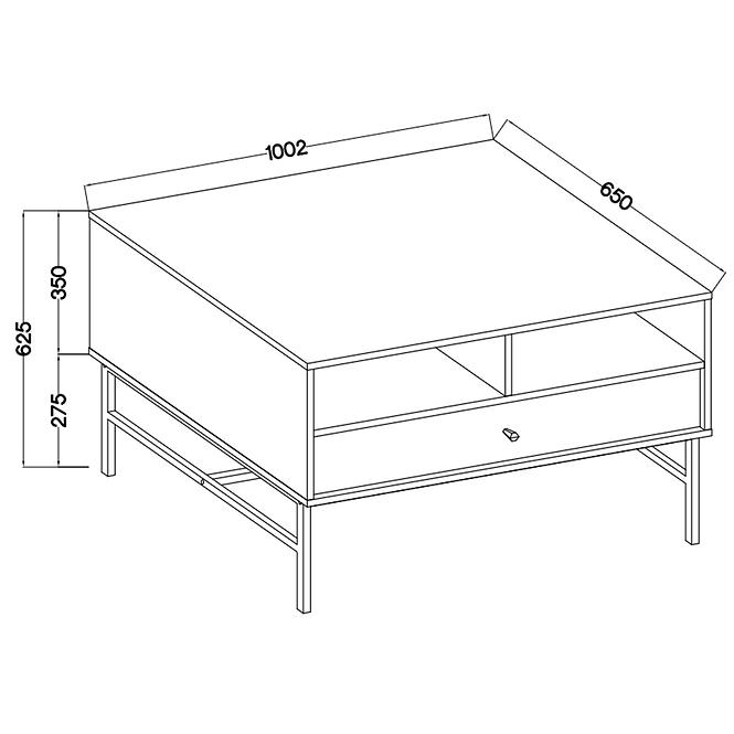 Couchtisch Tokyo 3 1S Schwarzer Graphit 201
