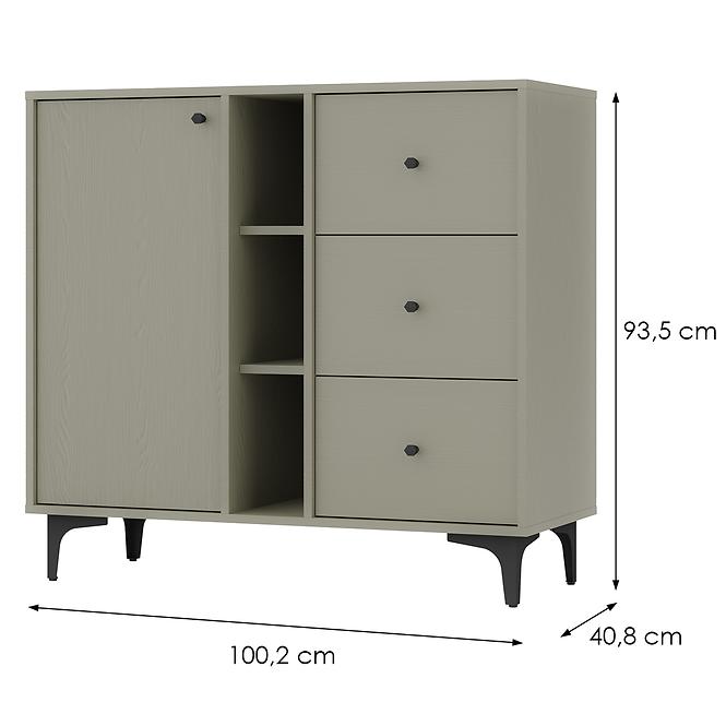 Kommode Tokyo 1  1F 3S Eukalyptus 824