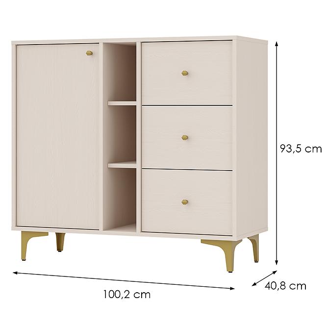 Kommode Tokyo 1  1F 3S Sandbeige 824z