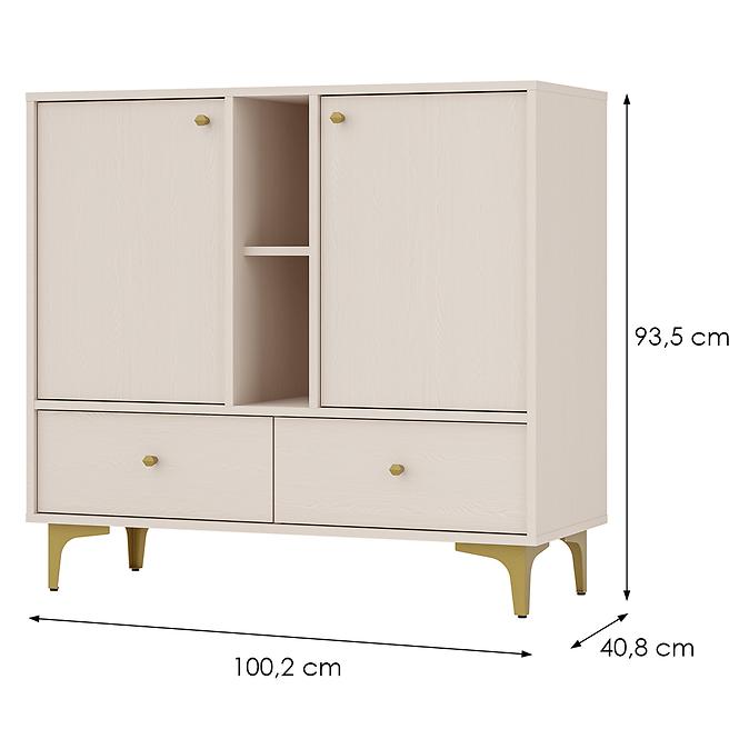 Kommode Tokyo 1  2F 2S Sandbeige 825z