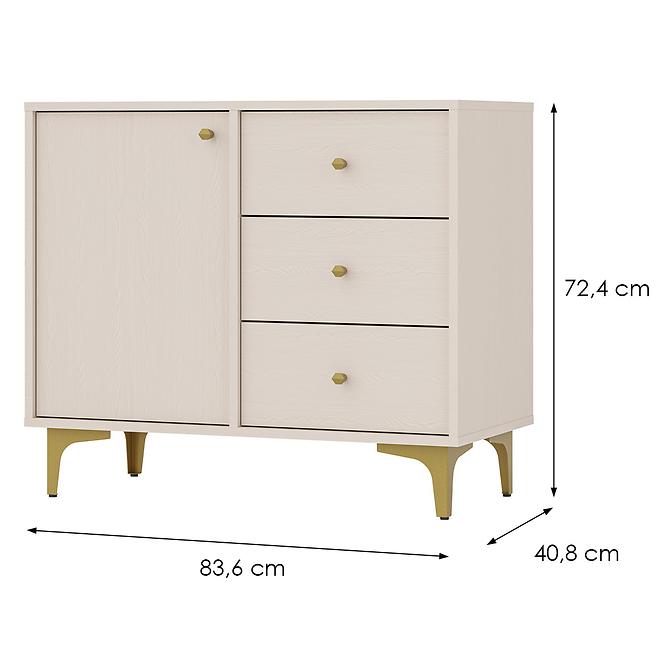 Kommode Tokyo 1  1F 3S Sandbeige 814z
