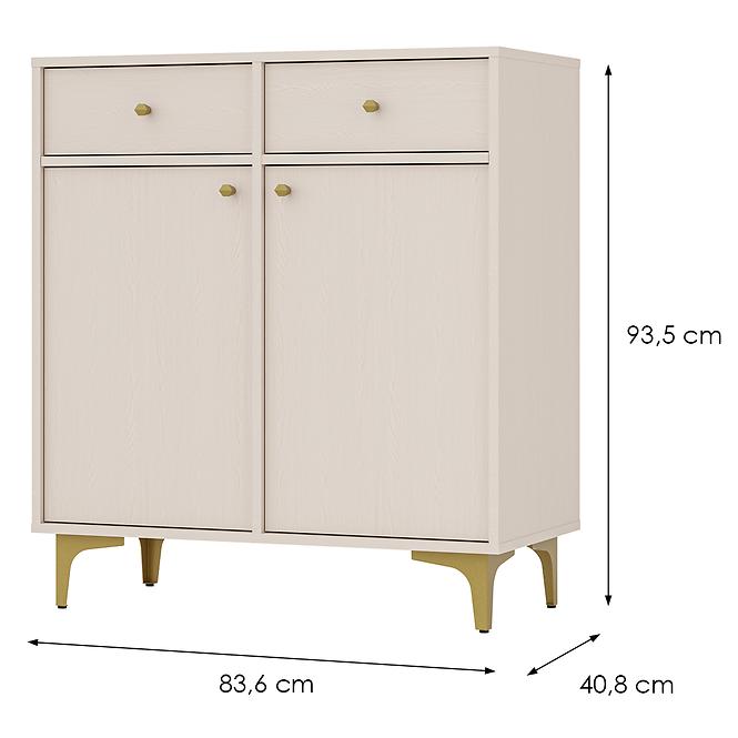 Kommode Tokyo 1  2F 2S Sandbeige 826z