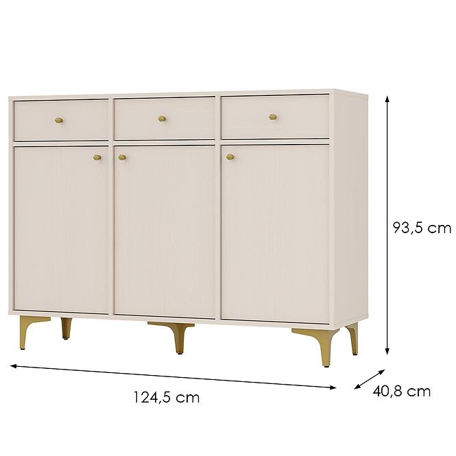 Kommode Tokyo 1  3F 3S Sandbeige 827z