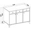 Kommode Tokyo 1  3F 3S Schwarzer Graphit 827,6