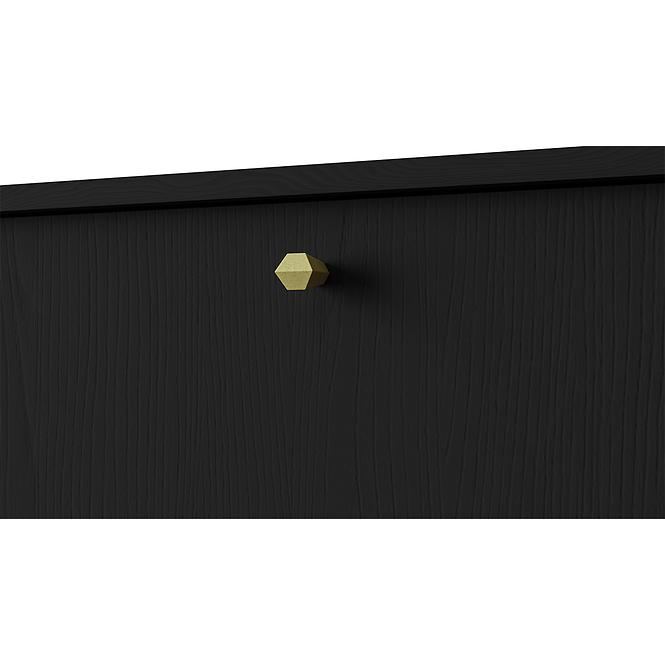 Kommode Tokyo 1  3F 3S Schwarzer Graphit 827