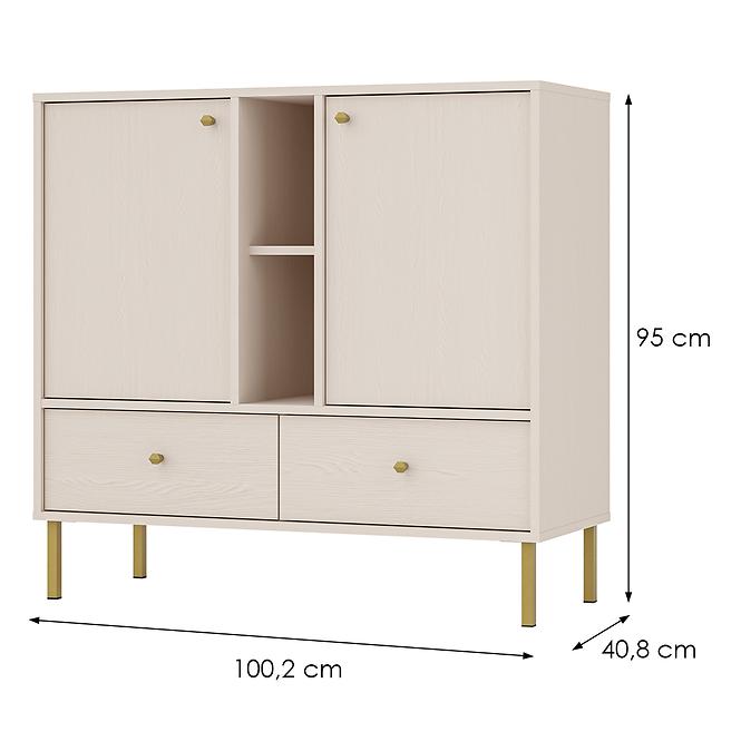 Kommode Tokyo 2  2F 2S Sandbeige 825