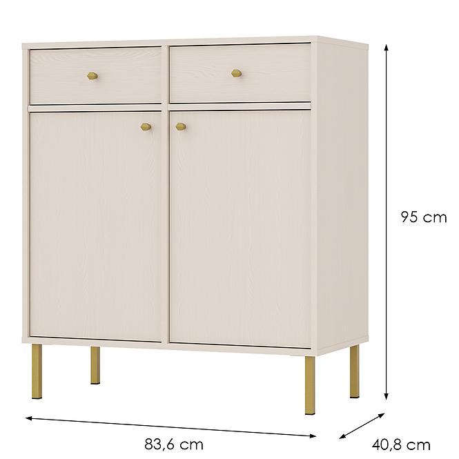 Kommode Tokyo 2  2F 2S Sandbeige 826