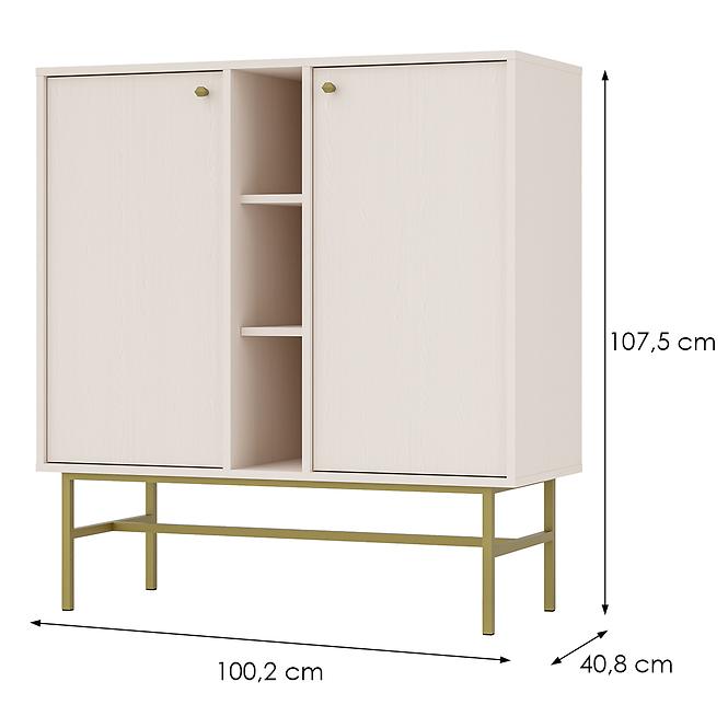 Kommode Tokyo 3  2D Sandbeige 822