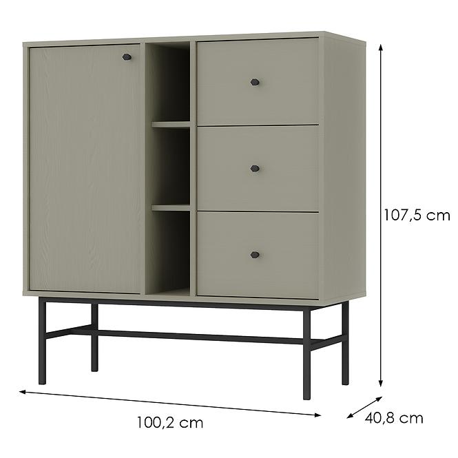 Kommode Tokyo 3  1F 3S Eukalyptus 824