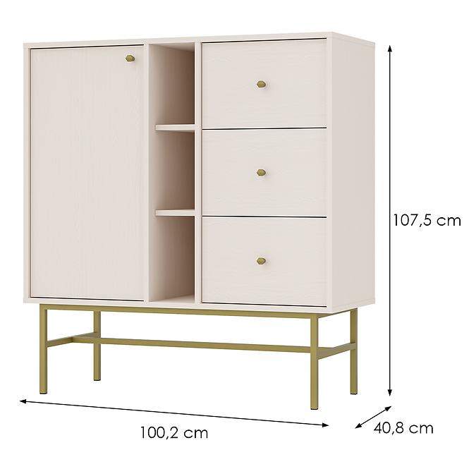 Kommode Tokyo 3  1F 3S Sandbeige 824