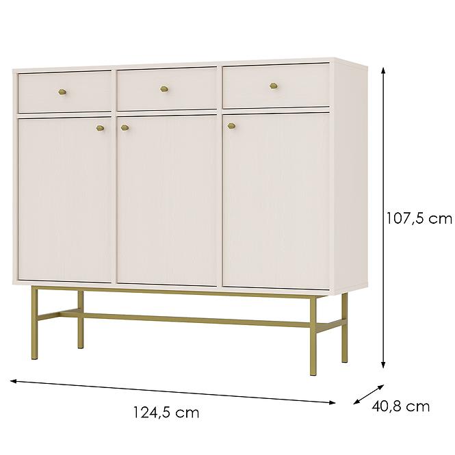 Kommode Tokyo 3  3F 3S Sandbeige 827