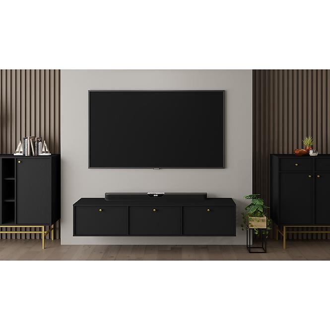 Kommode Tokyo 3  3F 3S Schwarzer Graphit 827