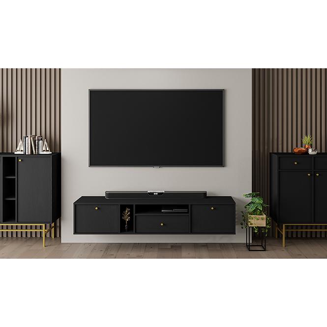 Kommode Tokyo 3  3F 3S Schwarzer Graphit 827