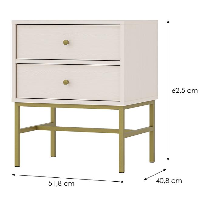 Nachttisch Tokyo 3 2S Sandbeige 801,4