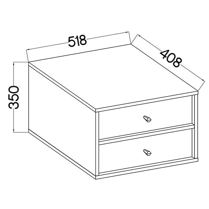 Nachttisch Tokyo 4 2S Schwarzer Graphit 801,3