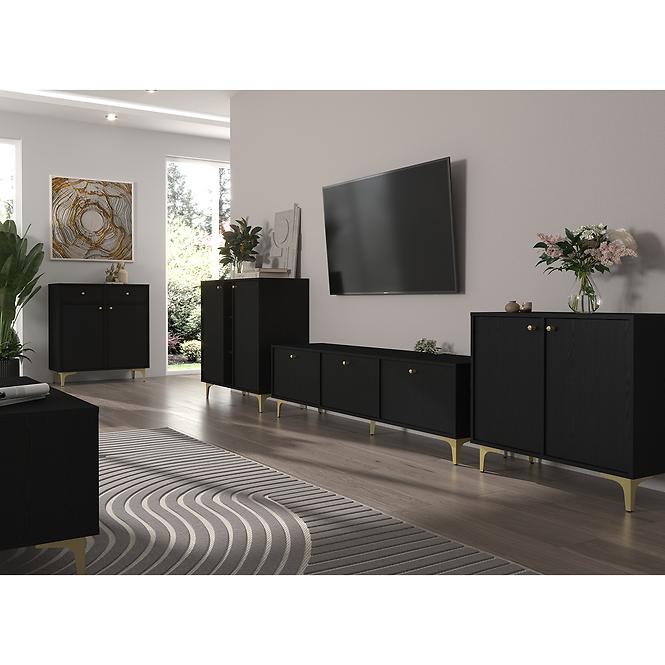 TV Tisch Tokyo 1 2K Schwarzer Graphit 302
