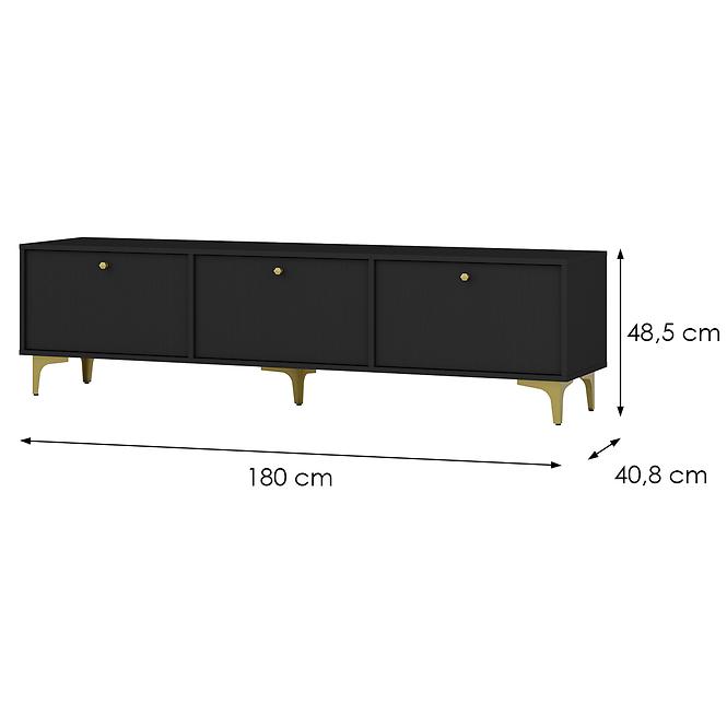 TV Tisch Tokyo 1 3K Schwarzer Graphit 303