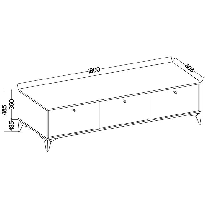TV Tisch Tokyo 1 3K Schwarzer Graphit 303