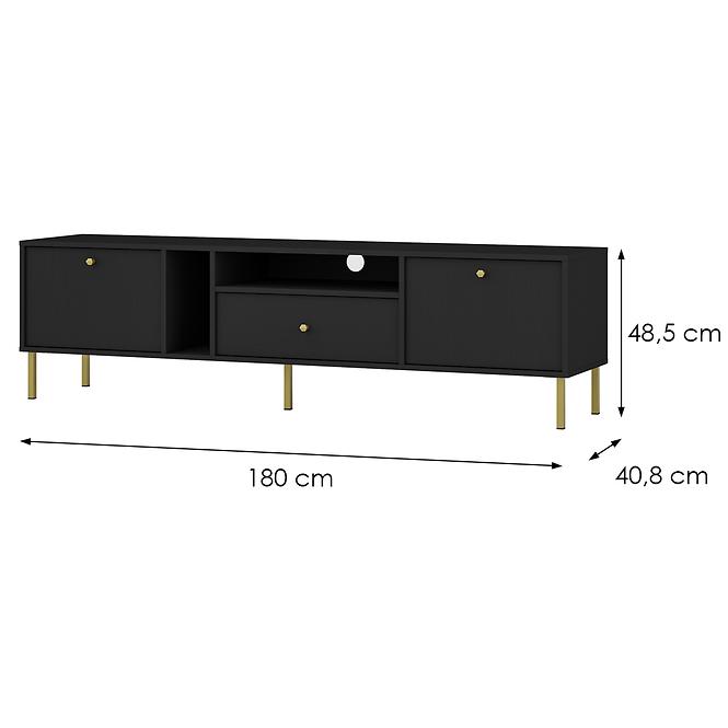 TV Tisch Tokyo 2 2K 1S Schwarzer Graphit 313,2