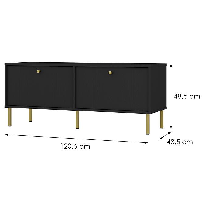 TV Tisch Tokyo 2 2K Schwarzer Graphit 302,2