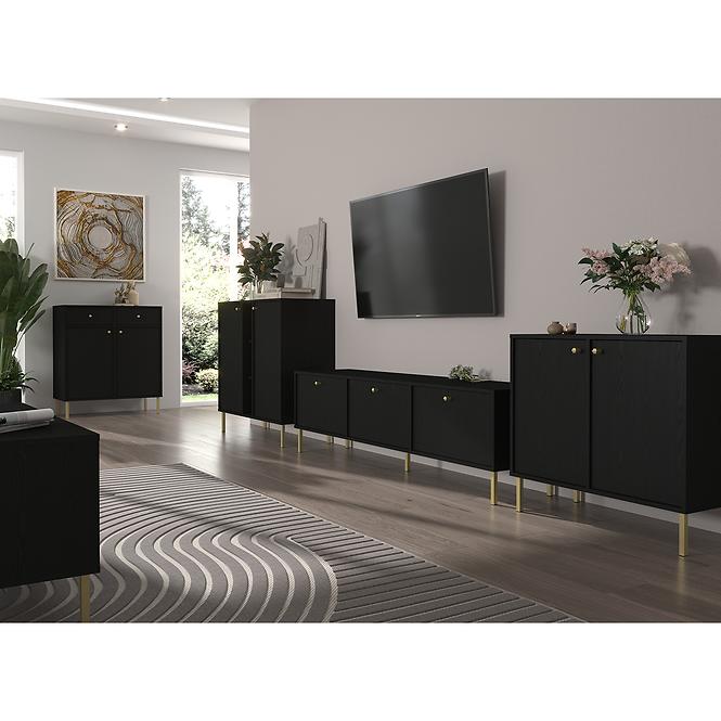 TV Tisch Tokyo 2 2K Schwarzer Graphit 302,7