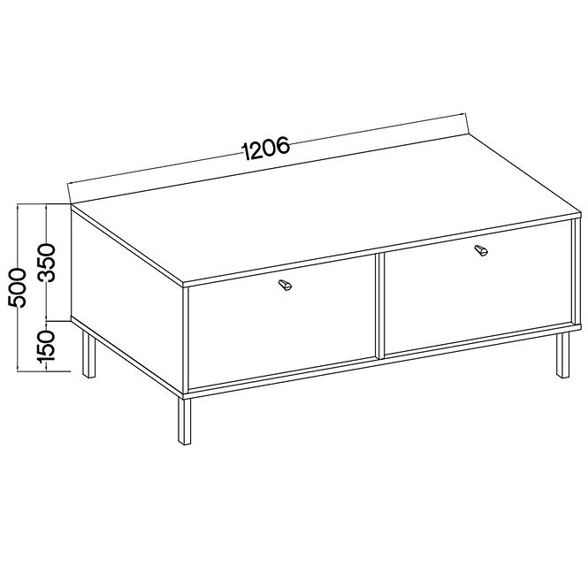 TV Tisch Tokyo 2 2K Schwarzer Graphit 302,6