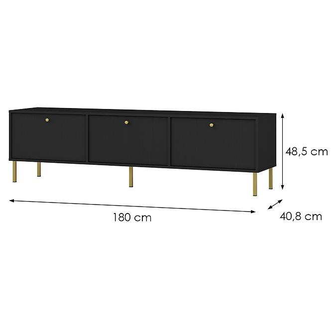 TV Tisch Tokyo 2 3K Schwarzer Graphit 303
