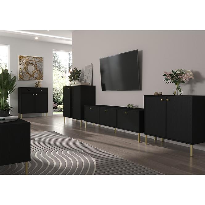 TV Tisch Tokyo 2 3K Schwarzer Graphit 303