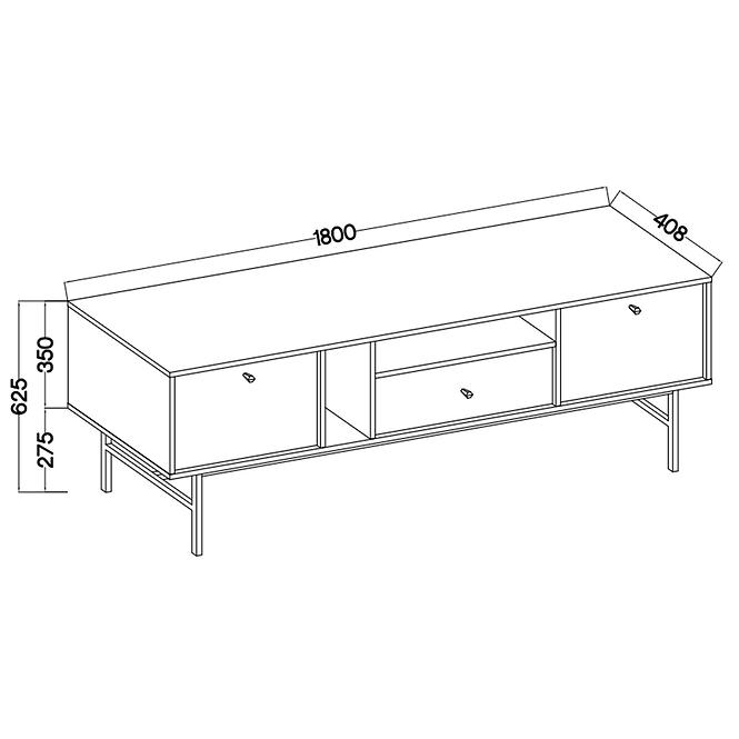 TV Tisch Tokyo 3 2K 1S Eukalyptus 313,3