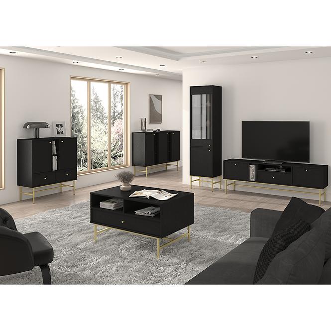 TV Tisch Tokyo 3 2K 1S Schwarzer Graphit 313