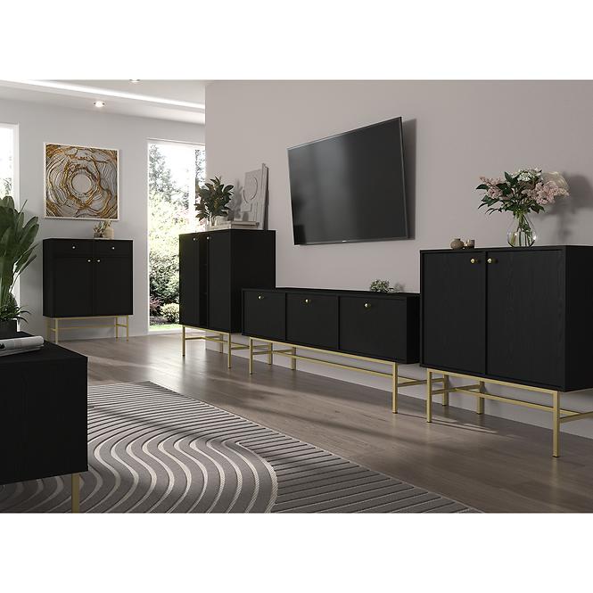 TV Tisch Tokyo 3 2K Schwarzer Graphit 302
