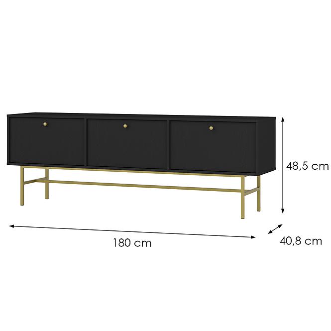TV Tisch Tokyo 3 3K Schwarzer Graphit 303