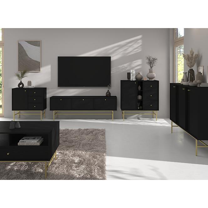TV Tisch Tokyo 3 3K Schwarzer Graphit 303
