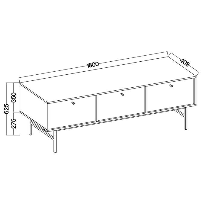 TV Tisch Tokyo 3 3K Schwarzer Graphit 303